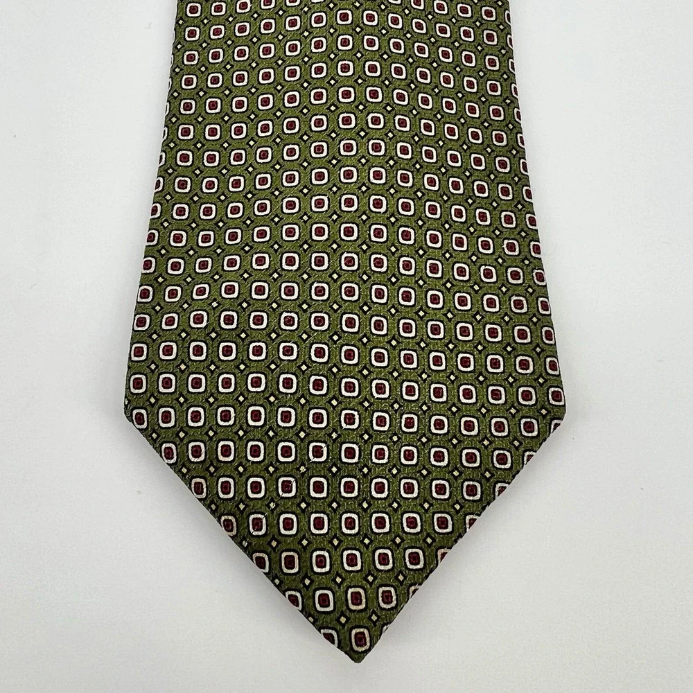Lauren Ralph Lauren Men's Woven Silk Tie Green Necktie